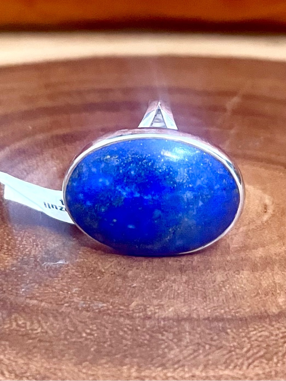 Lapis Lazuli Oval Statement Ring in 925 Sterling Silver Size 7 - Picture 3 of 11